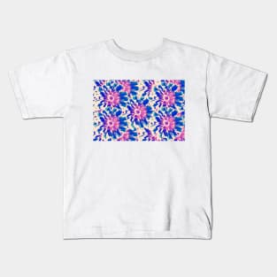 Dandelion Floral Pattern in Blue Kids T-Shirt